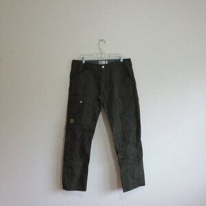 FJALL RAVEN Greenland Jeans Olive Green Cargo 36 Regular Nature Hiking Pants